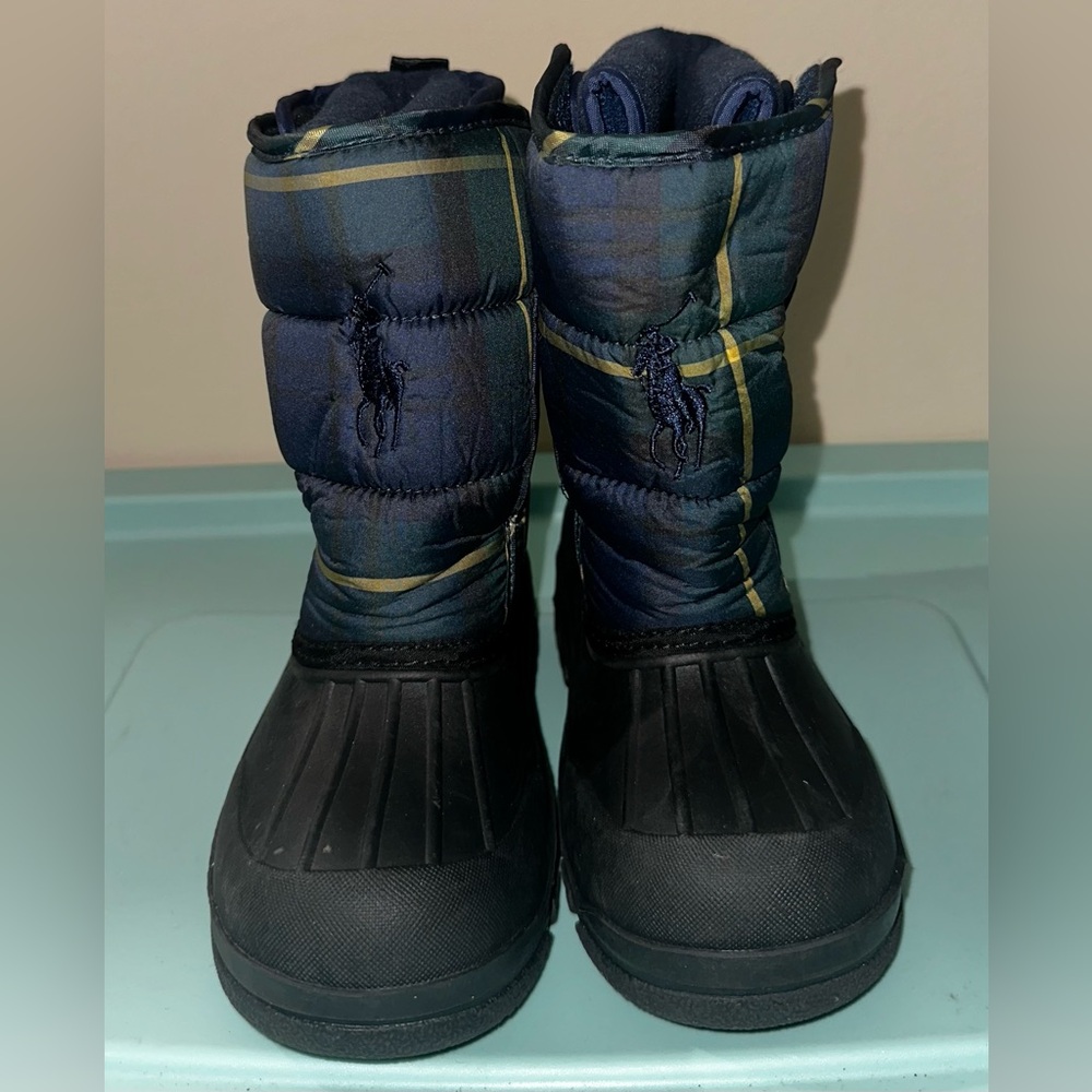 Polo Ralph Lauren Snow Boots Boys Toddler 13 Waterproof Insulated Winter WORN